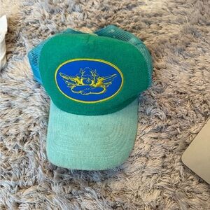Green Trucker Hat with Embroidered Patch